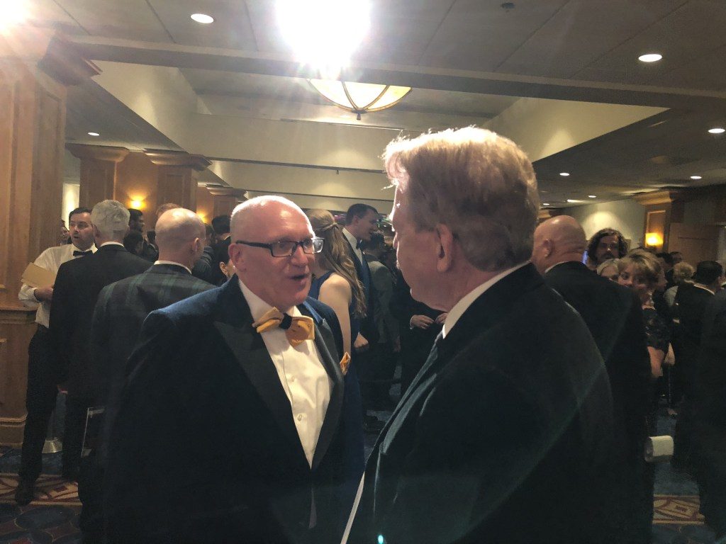 Olaf Vugts of Efteling and Tony Baxter of Walt Disney Imagineering at the Themed Entertainment Association’s annual Thea Awards Gala at the Disneyland Hotel, April 7, 2018