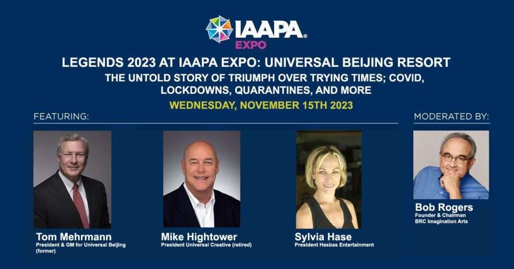 Theme and guests announced for the Legends 2023 Panel at IAAPA EXPO, Orlando