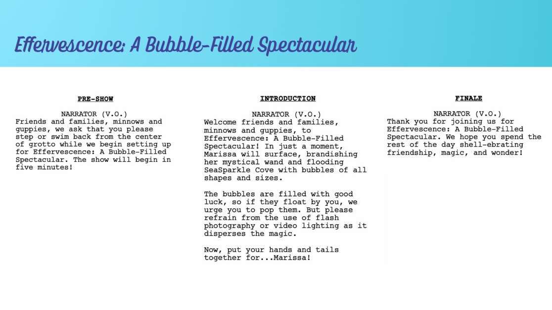 effervescence script